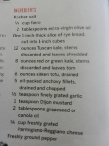 ingredients - kale caesar salad